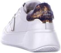 Philippe Model Witte Leren Sneakers Logo Rubberen Zool White Dames