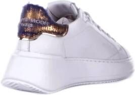 Philippe Model Witte Leren Sneakers Logo Rubberen Zool White Dames