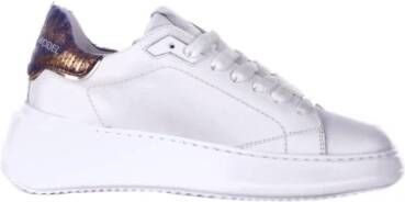 Philippe Model Witte Leren Sneakers Logo Rubberen Zool White Dames