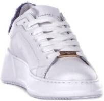 Philippe Model Witte Leren Sneakers Logo Rubberen Zool White Dames