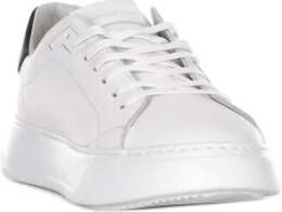 Philippe Model Witte Leren Sneakers Logo Rubberen Zool White Heren