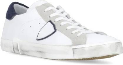 Philippe Model Witte Leren Sneakers met Contrasterende Details White Heren