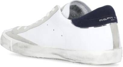 Philippe Model Witte Leren Sneakers met Contrasterende Details White Heren