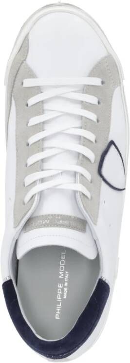 Philippe Model Witte Leren Sneakers met Contrasterende Details White Heren