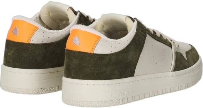 Philippe Model Witte leren sneakers met groene details Multicolor Heren