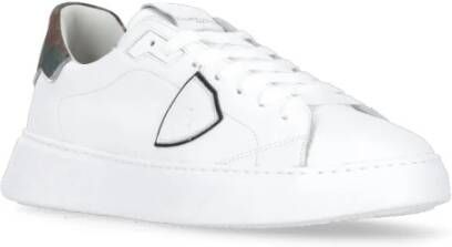 Philippe Model Witte Leren Sneakers met Logodetails White Heren