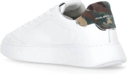 Philippe Model Witte Leren Sneakers met Logodetails White Heren