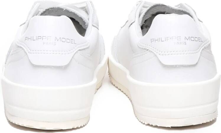 Philippe Model Witte Leren Sneakers met Perforaties White Dames