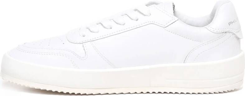 Philippe Model Witte Leren Sneakers met Perforaties White Dames