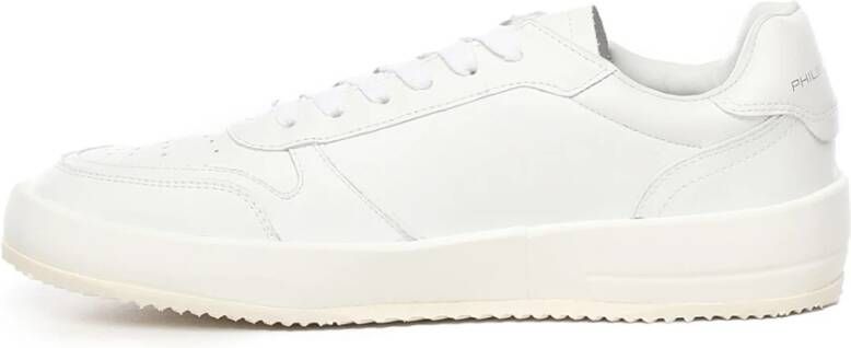 Philippe Model Witte Leren Sneakers met Perforaties White Heren