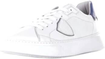 Philippe Model Witte Leren Sneakers Rubberen Zool White Heren