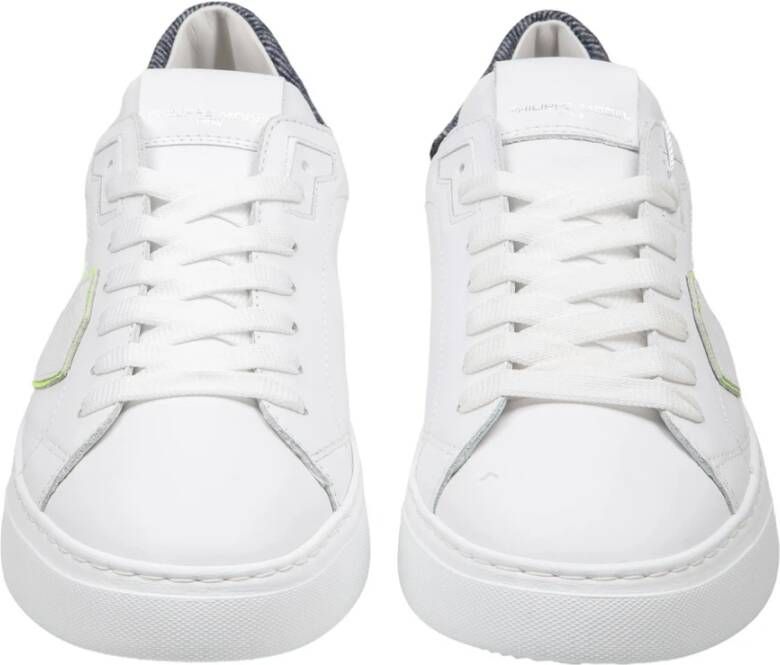 Philippe Model Witte Leren Sneakers Veterschoenen White Heren