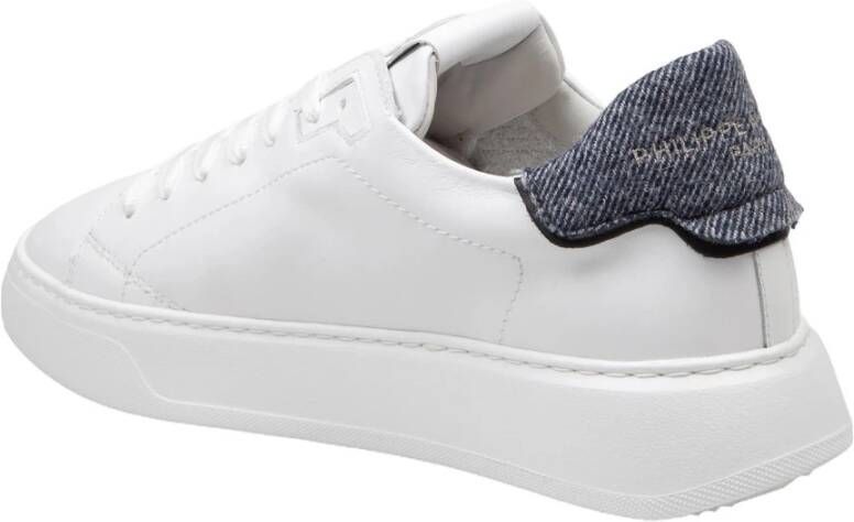 Philippe Model Witte Leren Sneakers Veterschoenen White Heren