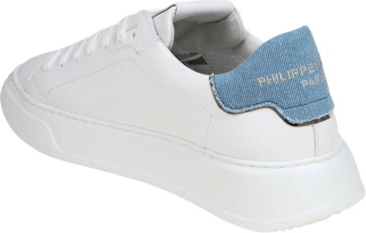 Philippe Model Witte Leren Sneakers Vetersluiting White Heren