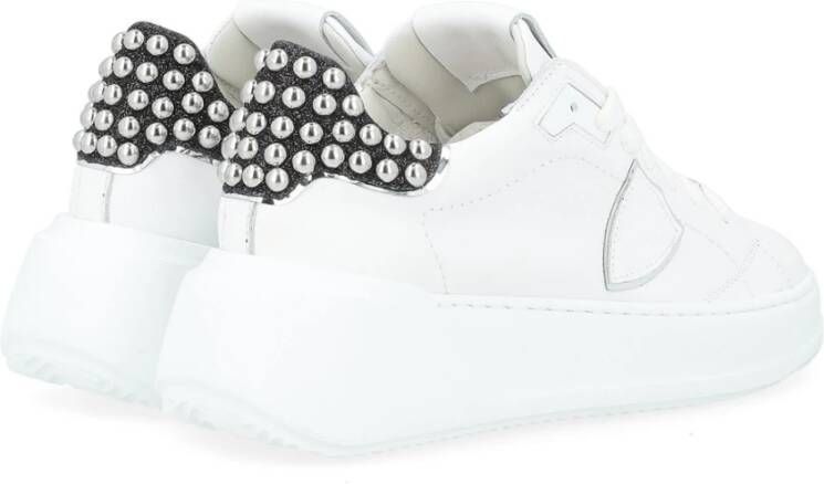 Philippe Model Witte Leren Studded Sneaker White Dames