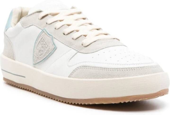 Philippe Model Witte Lichtblauwe Lage Top Sneakers White Heren