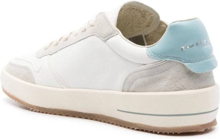 Philippe Model Witte Lichtblauwe Lage Top Sneakers White Heren