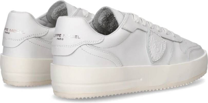 Philippe Model Witte platte schoenen Urban Sneaker Minimalistisch ontwerp White Heren