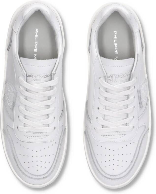 Philippe Model Witte platte schoenen Urban Sneaker Minimalistisch ontwerp White Heren