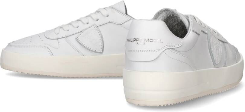 Philippe Model Witte platte schoenen Urban Sneaker Minimalistisch ontwerp White Heren