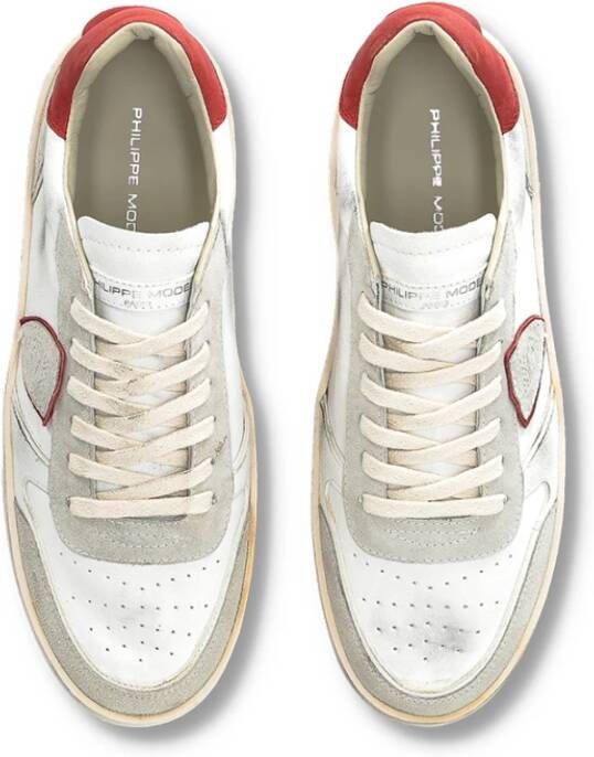 Philippe Model Witte Platte Sneaker Nice Minimalistisch Ontwerp White Heren