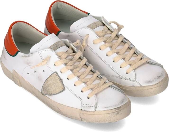 Philippe Model Witte Platte Sneakers Parijse Stijl White Heren