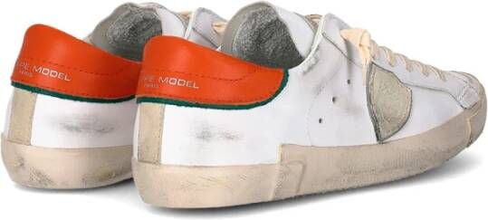 Philippe Model Witte Platte Sneakers Parijse Stijl White Heren