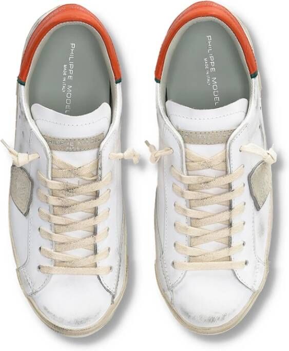 Philippe Model Witte Platte Sneakers Parijse Stijl White Heren