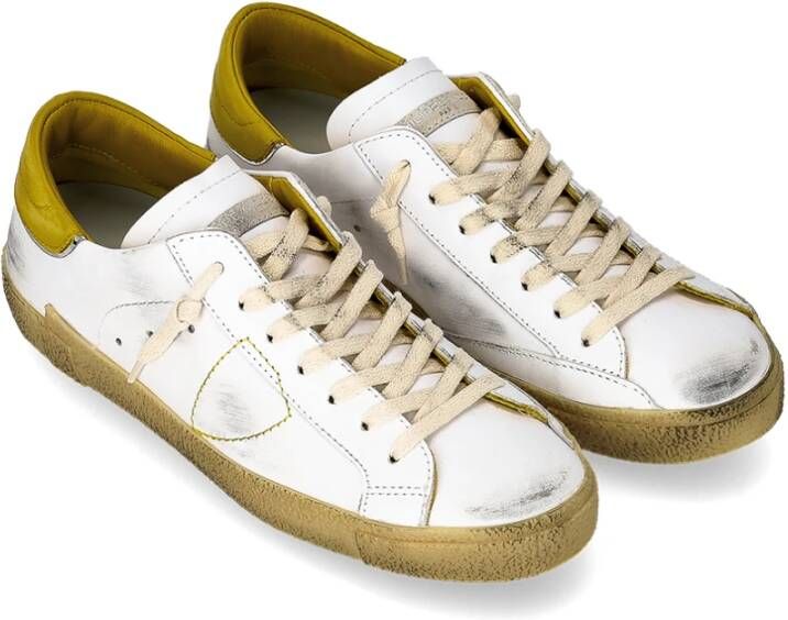 Philippe Model Witte Platte Sneakers Parijse Stijl White Heren