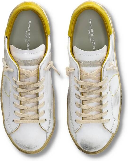 Philippe Model Witte Platte Sneakers Parijse Stijl White Heren