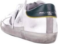 Philippe Model Witte Sneakers Logo Suède Rubberen Zool White Heren