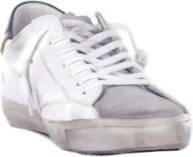 Philippe Model Witte Sneakers Logo Suède Rubberen Zool White Heren