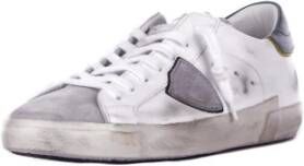 Philippe Model Witte Sneakers Logo Suède Rubberen Zool White Heren