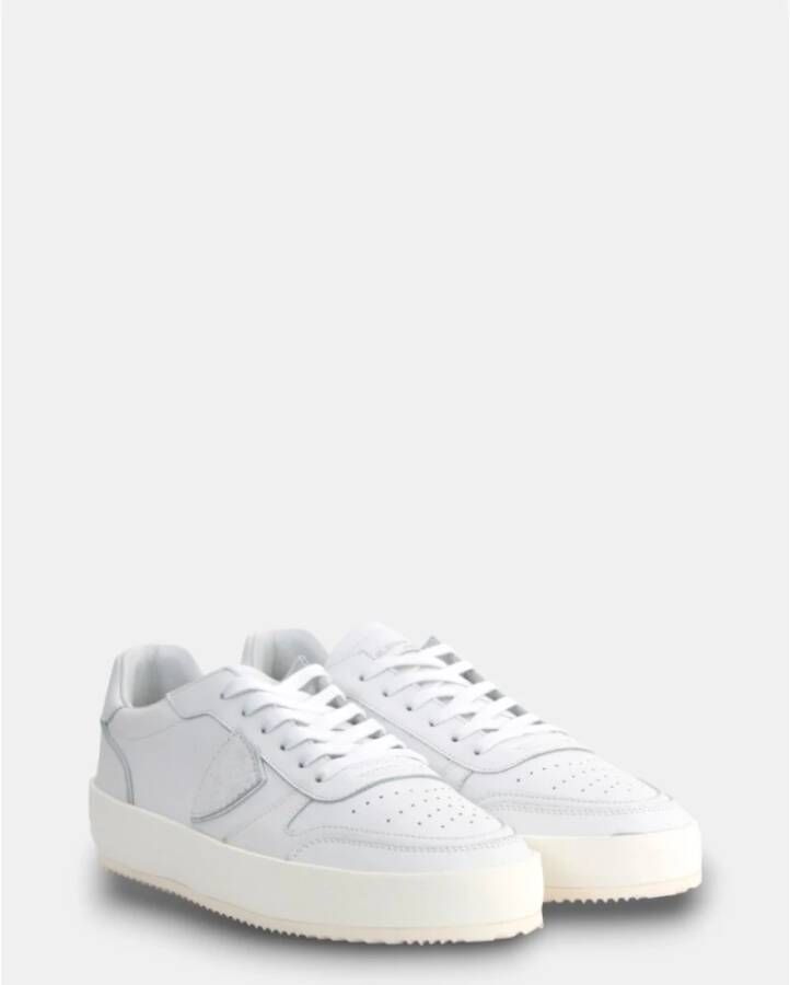 Philippe Model Witte Sneakers met Ambachtelijke Zool White Heren