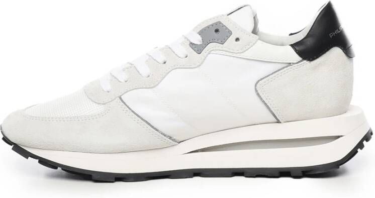 Philippe Model Witte Sneakers met Contrasterende Neuskap White Heren