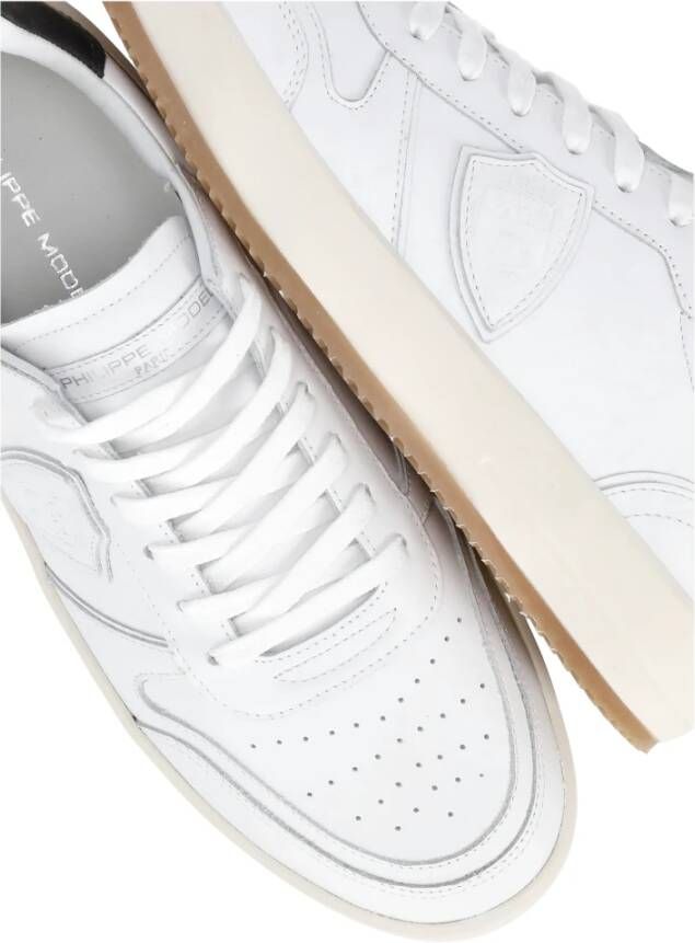 Philippe Model Witte Sneakers met Iconische Patch White Heren