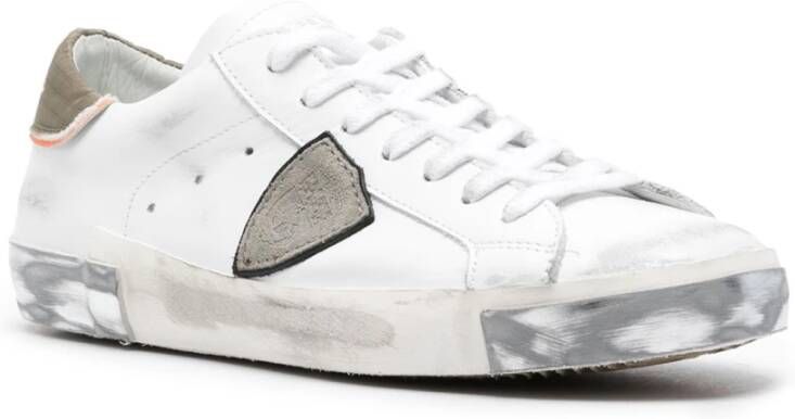 Philippe Model Witte Sneakers met Krokodillenprint White Heren