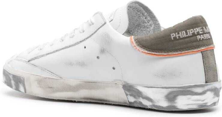 Philippe Model Witte Sneakers met Krokodillenprint White Heren