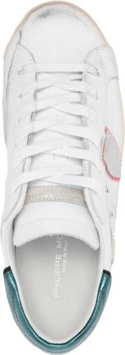 Philippe Model Witte Sneakers met Petroleumkleurige Topper White Dames