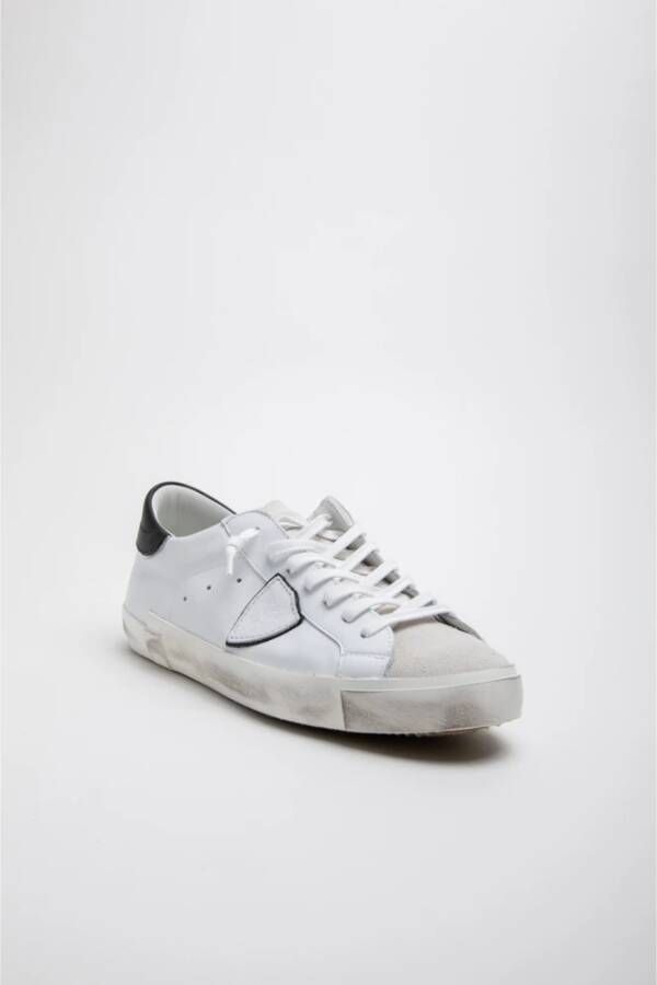 Philippe Model Witte Sneakers met Spiegelrand White Heren