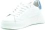 Philippe Model Witte+Lichtblauwe Sneakers met Metallic Accenten White Dames - Thumbnail 13