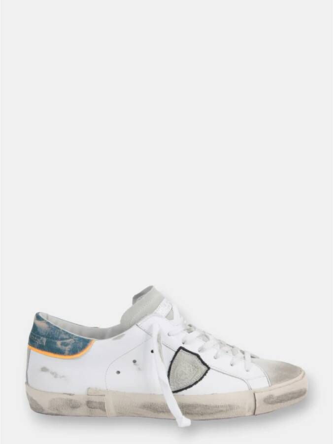 Philippe Model Witte Sneakers Vintage Stijl Leer Multicolor Dames