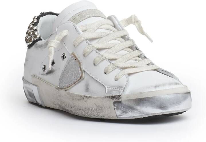 Philippe Model Witte studs Paris leren sneakers White Dames