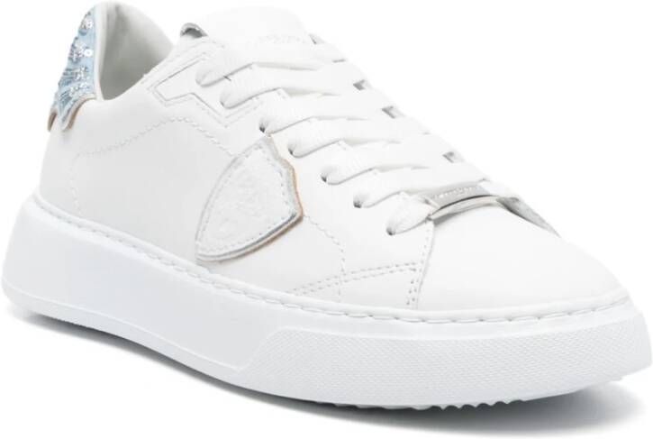 Philippe Model Witte Hemelsblauwe Sneakers Dames Schoenen White Dames