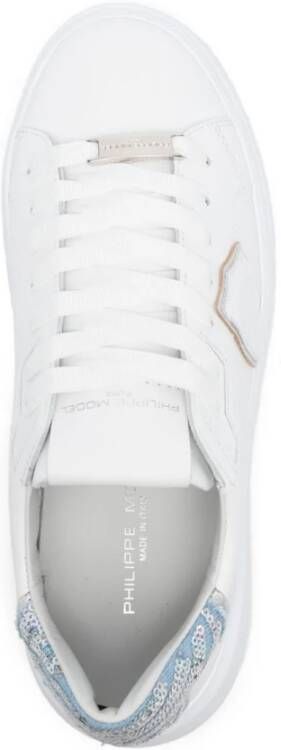 Philippe Model Witte Hemelsblauwe Sneakers Dames Schoenen White Dames