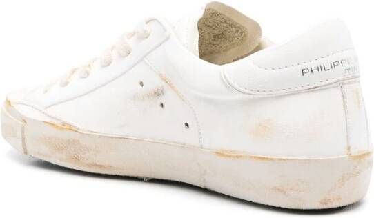 Philippe Model Witte Veterschoenen met Platte Zool White Dames