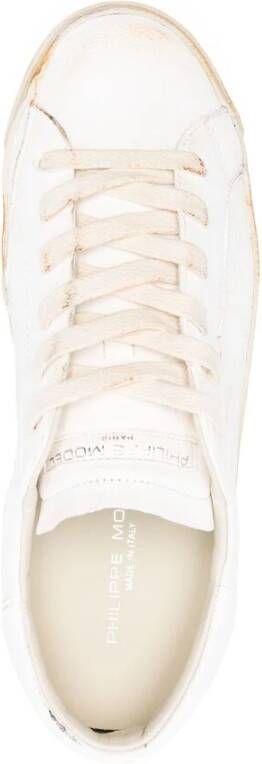 Philippe Model Witte Veterschoenen met Platte Zool White Dames