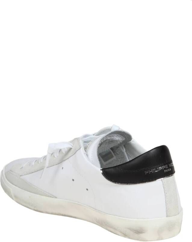 Philippe Model Witte zwarte leren sneakers Ss24 White Heren