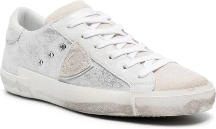 Philippe Model Zilveren Sneakers Damesschoenen White Dames