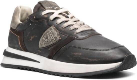 Philippe Model Zwart Bruin Kalf Sneaker Multicolor Heren